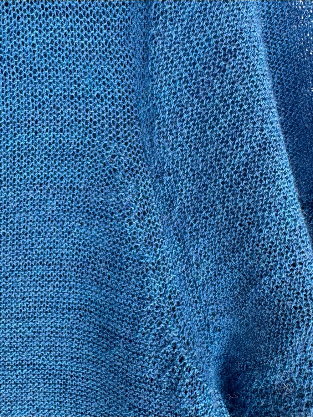 Eileen Fisher 100% Wool V-Neck Short Sleeve Sweater - Bright Blue - Picture 7 of 8